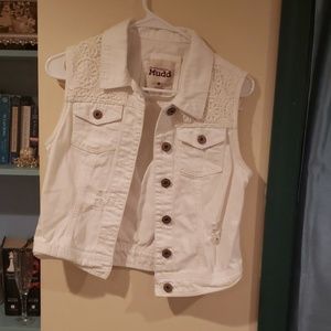White denim vest